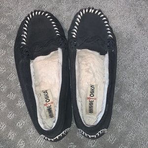 Minnetonka navy slippers
